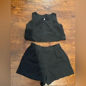 NWT Witsmile- Sleeveless Crop Top and Shorts Set
